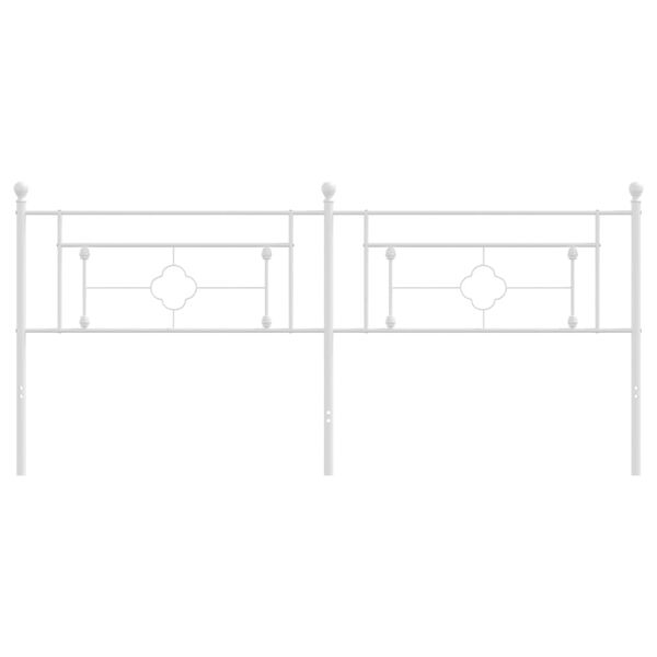 vidaXL Kopfteil Metall Weiß 200 cm