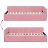 vidaXL Eckbettgestell mit Kopfteil Rosa 90 cm x 200 cm Samt