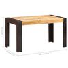 vidaXL Esstisch 140x70x76 cm Raues Mango-Massivholz