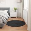 vidaXL Kunstschaffell Teppich Tafalla Schwarz &Oslash; 80 cm Polyester