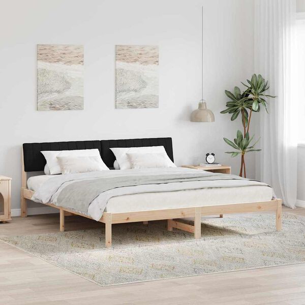 vidaXL Bettgestell Braun und Schwarz 180 x 200 cm Massivholz Kiefer