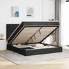 vidaXL Ottoman-Bett mit Matratzen & LEDs Schwarz 200x200 cm Samt