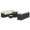 vidaXL Garten-Sofa-Set 11 pcs Schwarz und Creme 90 x 55 x 71 cm