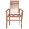 vidaXL Essst&uuml;hle 6 Stk. mit Grauen Kissen Massivholz Teak