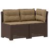 vidaXL 2-Sitzer Garten-Sofa mit Kissen Rattan-Look PP Braun
