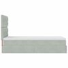 vidaXL Ottoman-Bett mit Matratzen Hellgrau 100x200 cm Samt