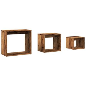 vidaXL Satztische 3 Stk. Altholz-Optik Holzwerkstoff