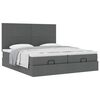 vidaXL Ottoman-Bett mit Matratzen Dunkelgrau 200x200 cm Stoff