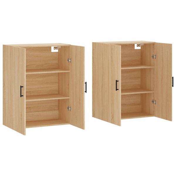 vidaXL Wandschr&auml;nke 2 Stk. Sonoma-Eiche 69,5x34x90 cm