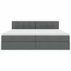 vidaXL Bett mit Stauraum und LED mit LED Dunkelgrau 200 x 200 cm Stoff