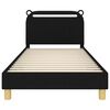 vidaXL Kinderbettgestell mit Kopfteil Schwarz 80 x 200 cm Stoff