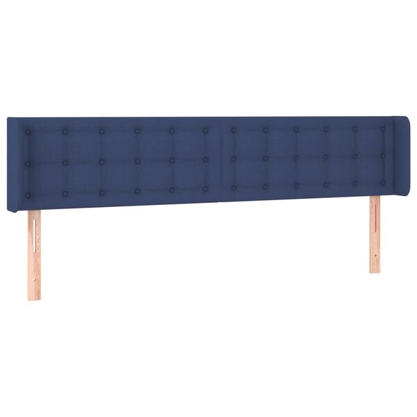 vidaXL Kopfteil mit Ohren Blau 203x16x78/88 cm Stoff