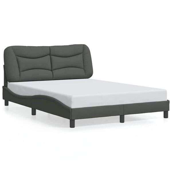vidaXL Bettgestell ohne Matratze "Hvar" Dunkelgrau 120x200 cm Stoff