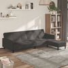 vidaXL Schlafsofa 2-Sitzer mit Hocker Dunkelgrau Mikrofasergewebe