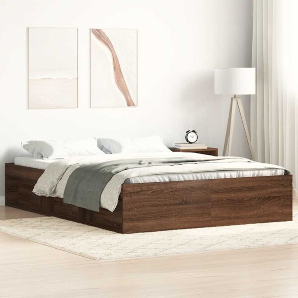 vidaXL Bettgestell Braun Eichen-Optik 160x200 cm
