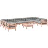 vidaXL 11-tlg. Garten-Sofagarnitur mit Kissen Massivholz Douglasie