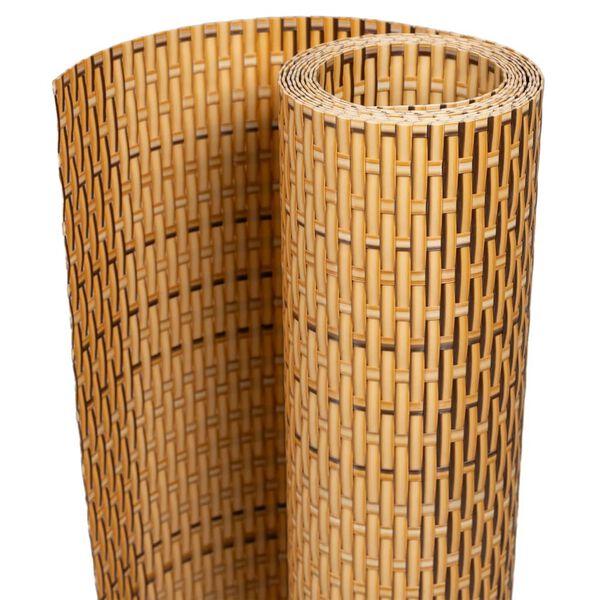 vidaXL Balkon-Sichtschutz Hellbraun 1000x90 cm Poly Rattan
