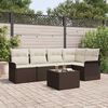vidaXL Gartensofa-set mit Speicher 6 pcs Braun Poly-Rattan