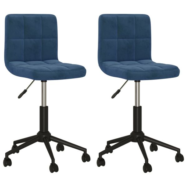 vidaXL Esszimmerst&uuml;hle 2 Stk. Drehbar Blau Samt