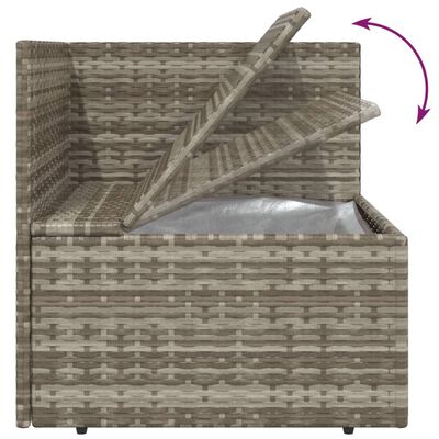 vidaXL 13-tlg. Garten-Lounge-Set mit Kissen Grau Poly Rattan