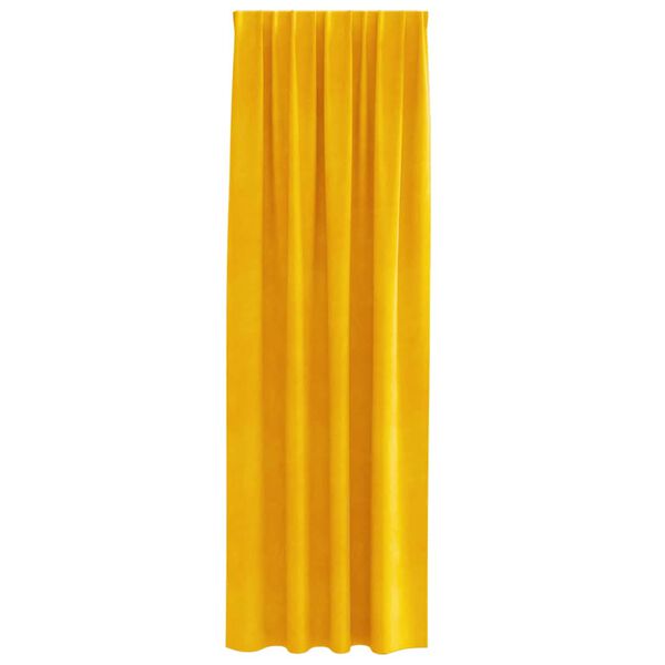 vidaXL Verdunkelungsvorh&auml;nge 2 pcs Senfgelb 140 x 245 cm Samt