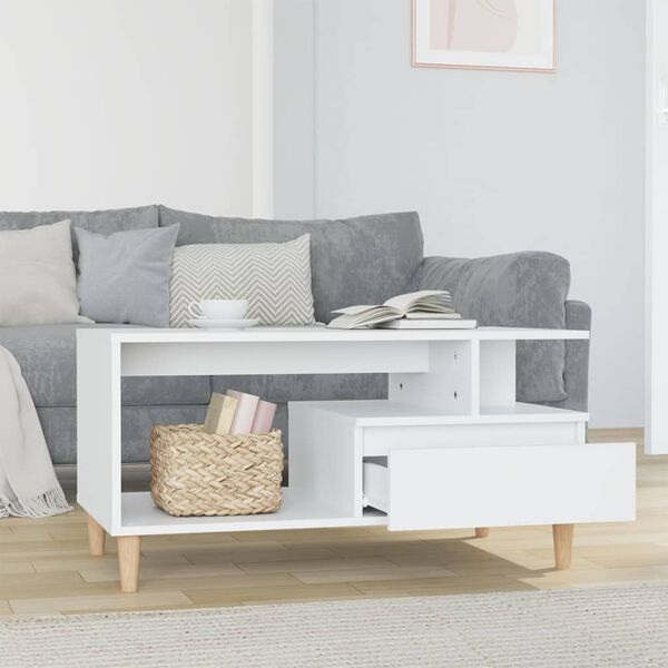 vidaXL Couchtisch Wei&szlig; 90x49x45 cm Holzwerkstoff