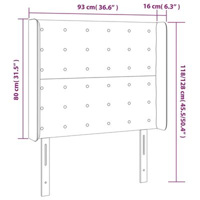 vidaXL Kopfteil mit Ohren Weiß 93x16x118/128 cm Kunstleder