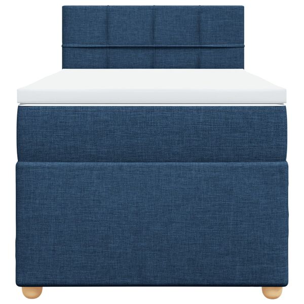 vidaXL Boxspringbett mit Matratze Blau 100x200 cm Stoff