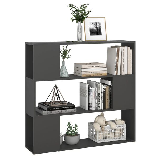 vidaXL B&uuml;cherregal Raumteiler Grau 100x24x94 cm