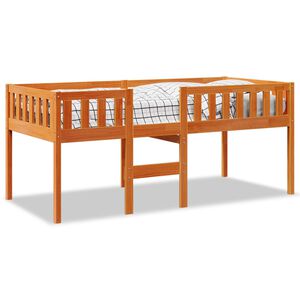 vidaXL Kinderbett ohne Matratze Wachsbraun 90x200 cm Massivholz Kiefer