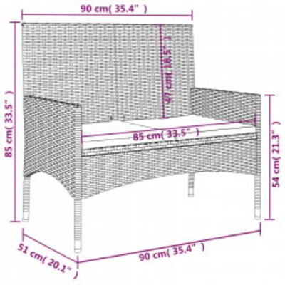 vidaXL 4-tlg. Garten-Lounge-Set mit Kissen Braun Poly Rattan