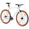 vidaXL Fahrrad mit Festem Gang Wei&szlig; und Orange 700c 59 cm