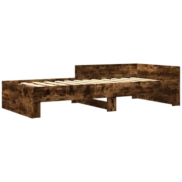 vidaXL Bettgestell ohne Matratze R&auml;uchereiche 90x200 cm Holzwerkstoff