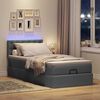 vidaXL Ottomane Bett mit Matratze & LEDs Dunkelgrau 90x200 cm Stoff