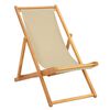 vidaXL Liegestuhl Beige Massivholz Teak
