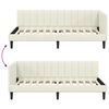 vidaXL Eckbettgestell mit Kopfteil Creme 90 cm x 200 cm Samt