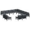 vidaXL Gartensofa-set mit Kissen 13 pcs Schwarz Stahl