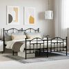 vidaXL Metallbett ohne Matratze mit Fu&szlig;teil Schwarz 160x200 cm