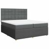 vidaXL Boxspringbett mit Matratze Dunkelgrau 200x200 cm Stoff