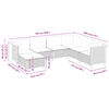 vidaXL 7-tlg. Garten-Sofagarnitur mit Kissen Schwarz Poly Rattan