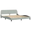 vidaXL Bett mit Matratze "Hanko" Hellgrau 180x200 cm Samt