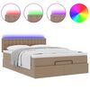 vidaXL Ottoman-Bett mit Matratzen & LEDs Cappuccino-Braun 140x190cm
