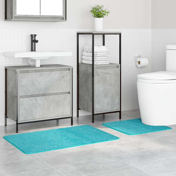 vidaXL Anti-Rutsch Badematten-Set 2 pcs T&uuml;rkis PP