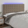 vidaXL LED Kopfteil Taupe 180x5x118/128 cm Stoff