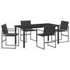 vidaXL Garten Essgruppe 5 pcs Schwarz 160 x 80 x 73 cm