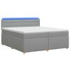 vidaXL Boxspringbett mit Matratze Hellgrau 200 x 200 cm Stoff