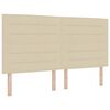 vidaXL LED Boxspringbett mit Matratze Creme 200 x 200 cm Stoff