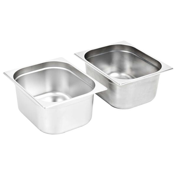 vidaXL Gastronormbeh&auml;lter 2 Stk. GN 1/2 150 mm Edelstahl