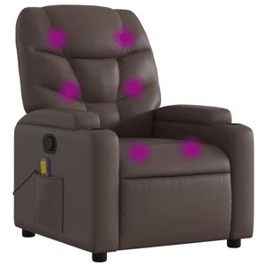 vidaXL Massagesessel Braun Kunstleder