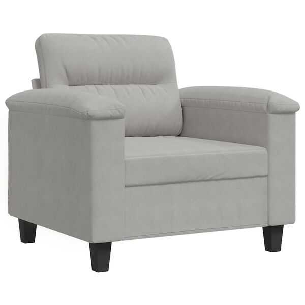 vidaXL Sessel Hellgrau 60 cm Mikrofasergewebe